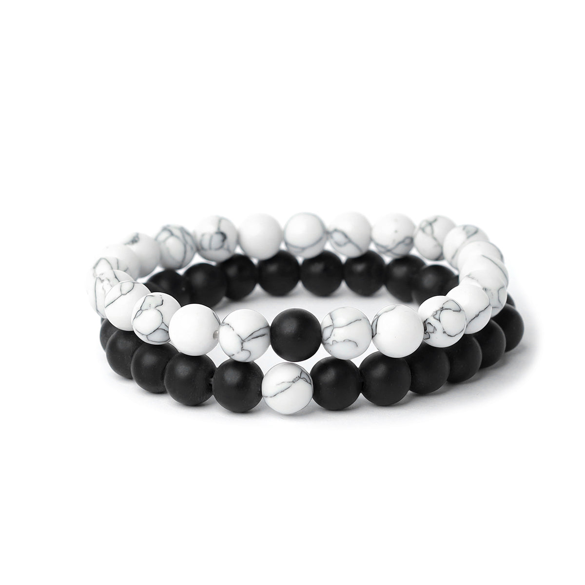 Double layer white black(2) and shadow guardian (2) bracelets, Set of 4 pieces