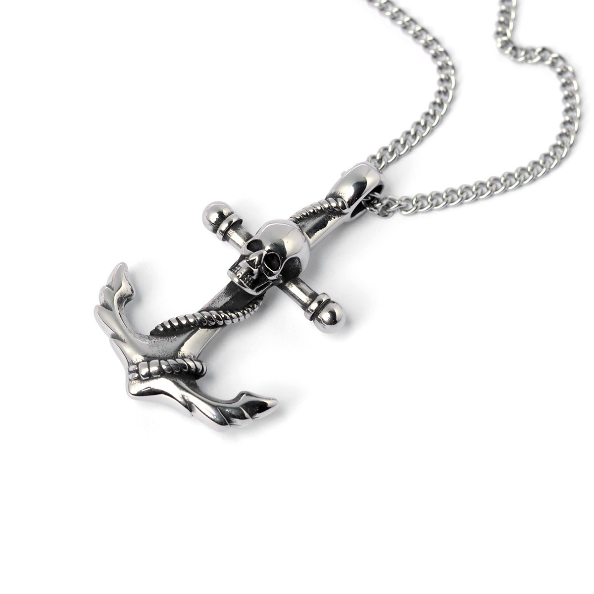 Captain's Skull Anchor Amulet Necklace