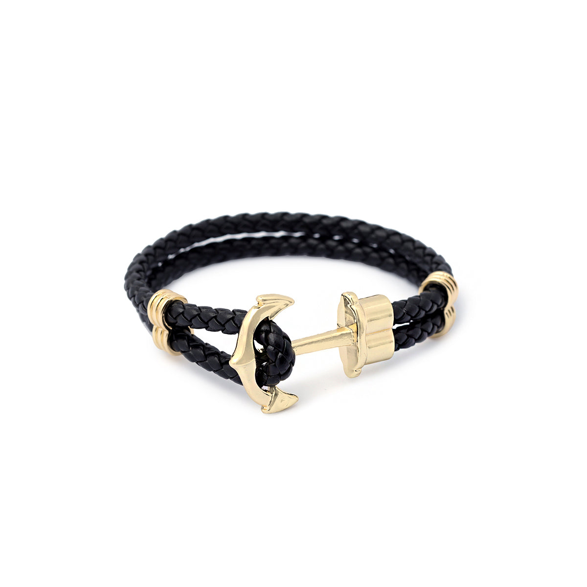 Leather and Lusted Anchor Bracelet