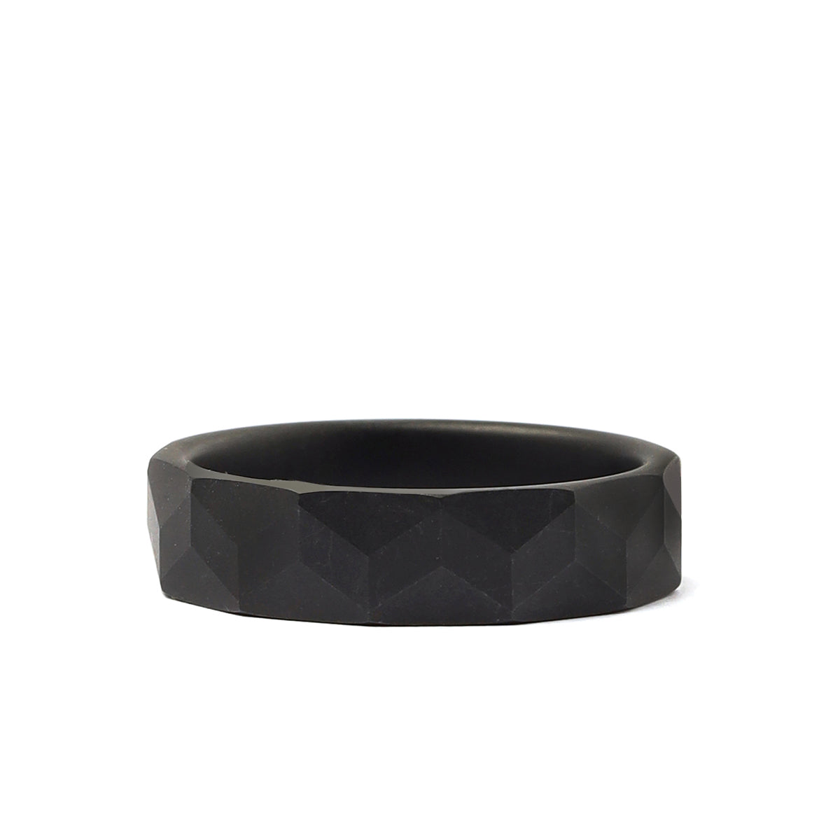 Matte Black Textured Elegance Ring
