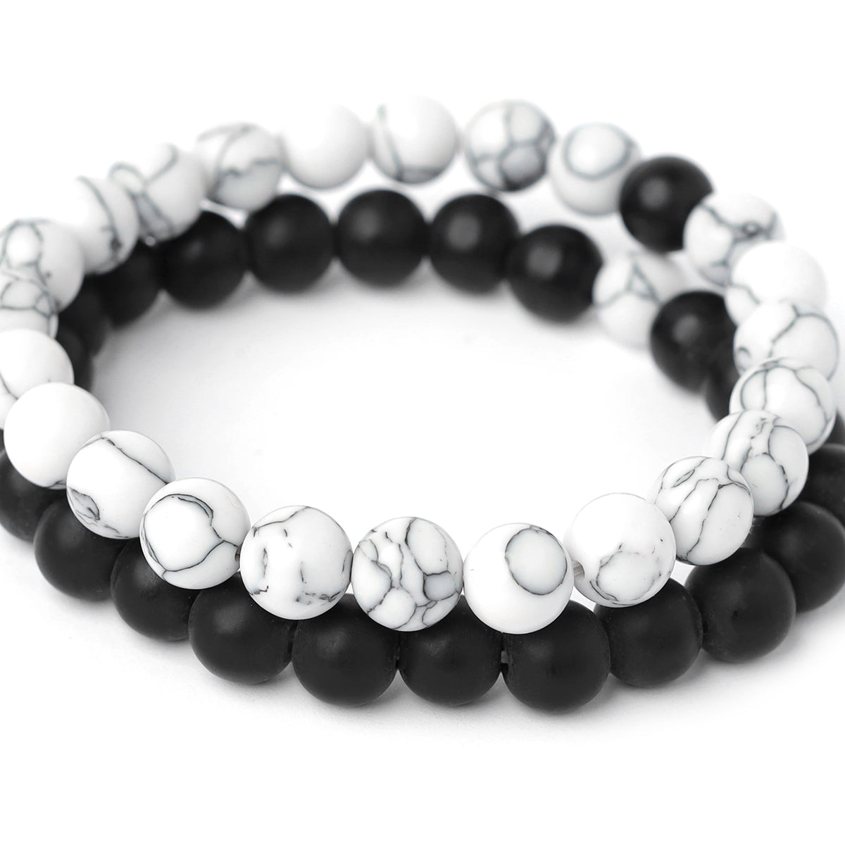 Doubel-Layer White Black Bracelet